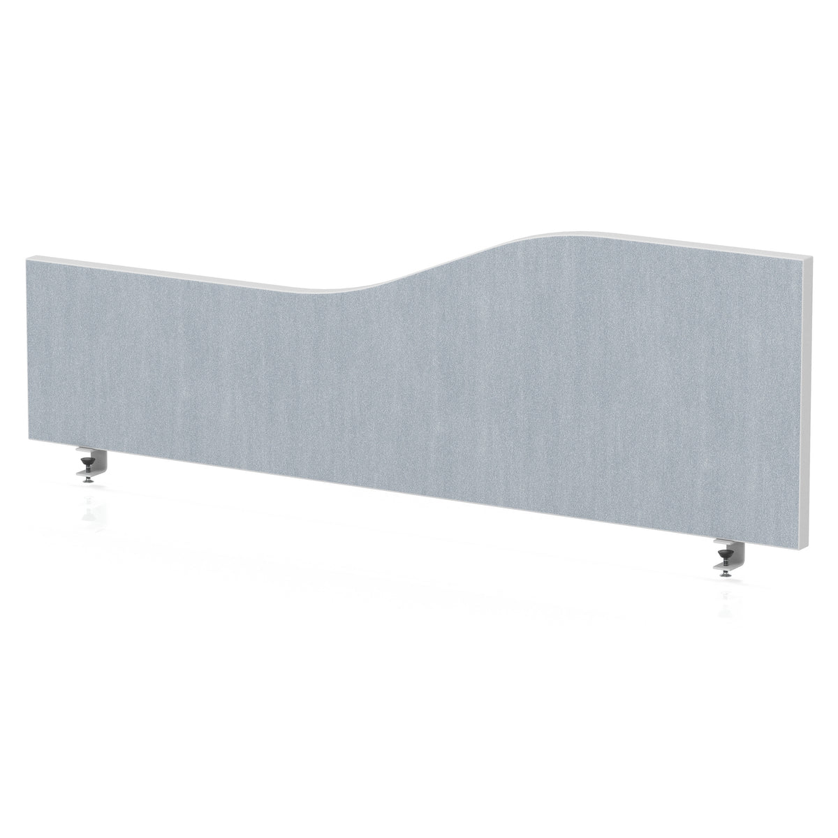 Wave Desktop Privacy Screen – 450mm High Light Grey 1200 - Industrious Decor