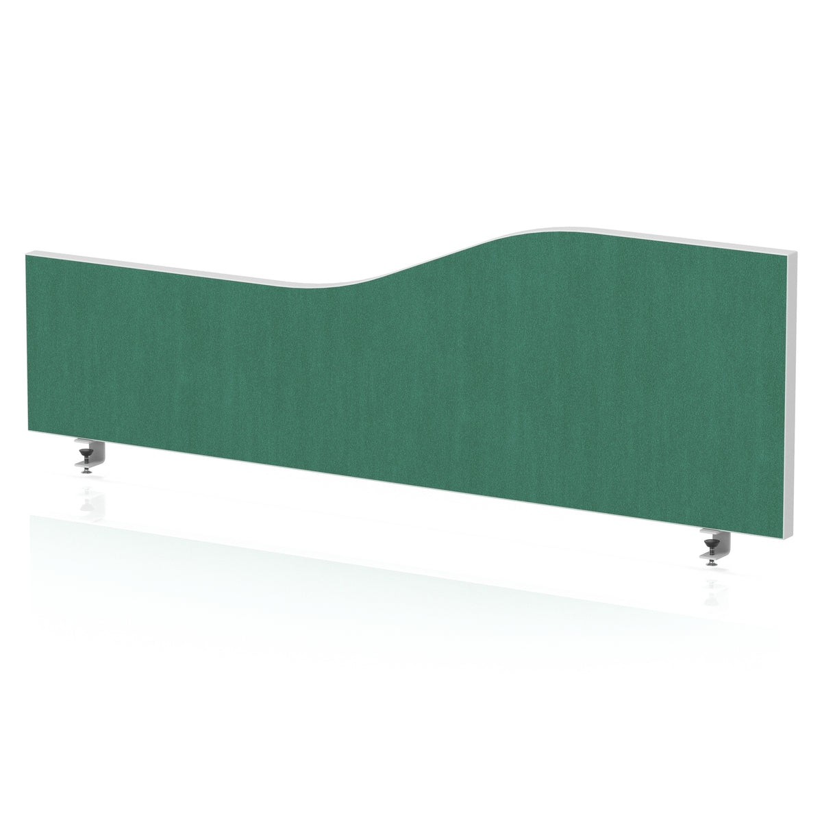 Wave Desktop Privacy Screen – 450mm High Palm Green 1200 - Industrious Decor