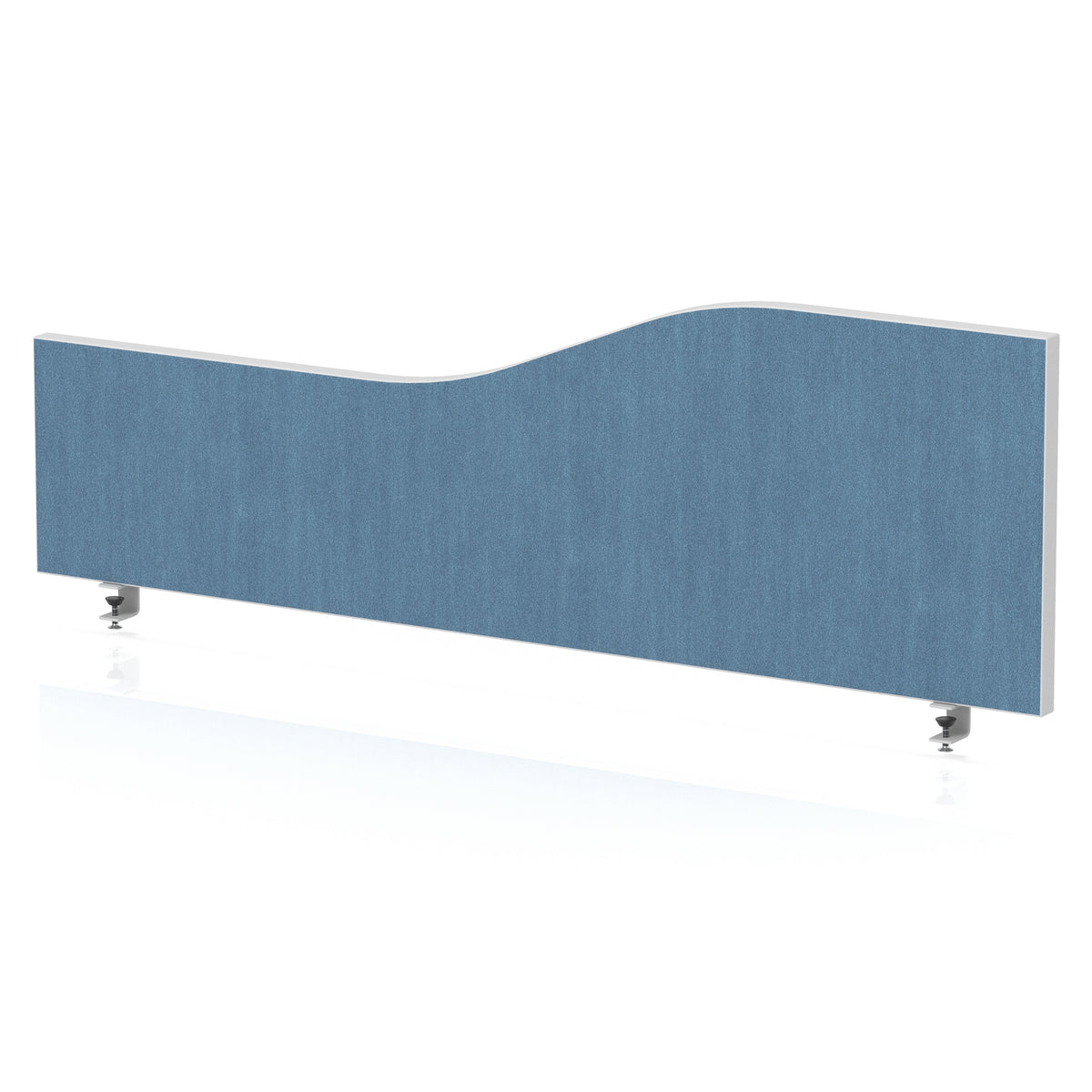 Wave Desktop Privacy Screen – 450mm High Sky Blue 1200 - Industrious Decor