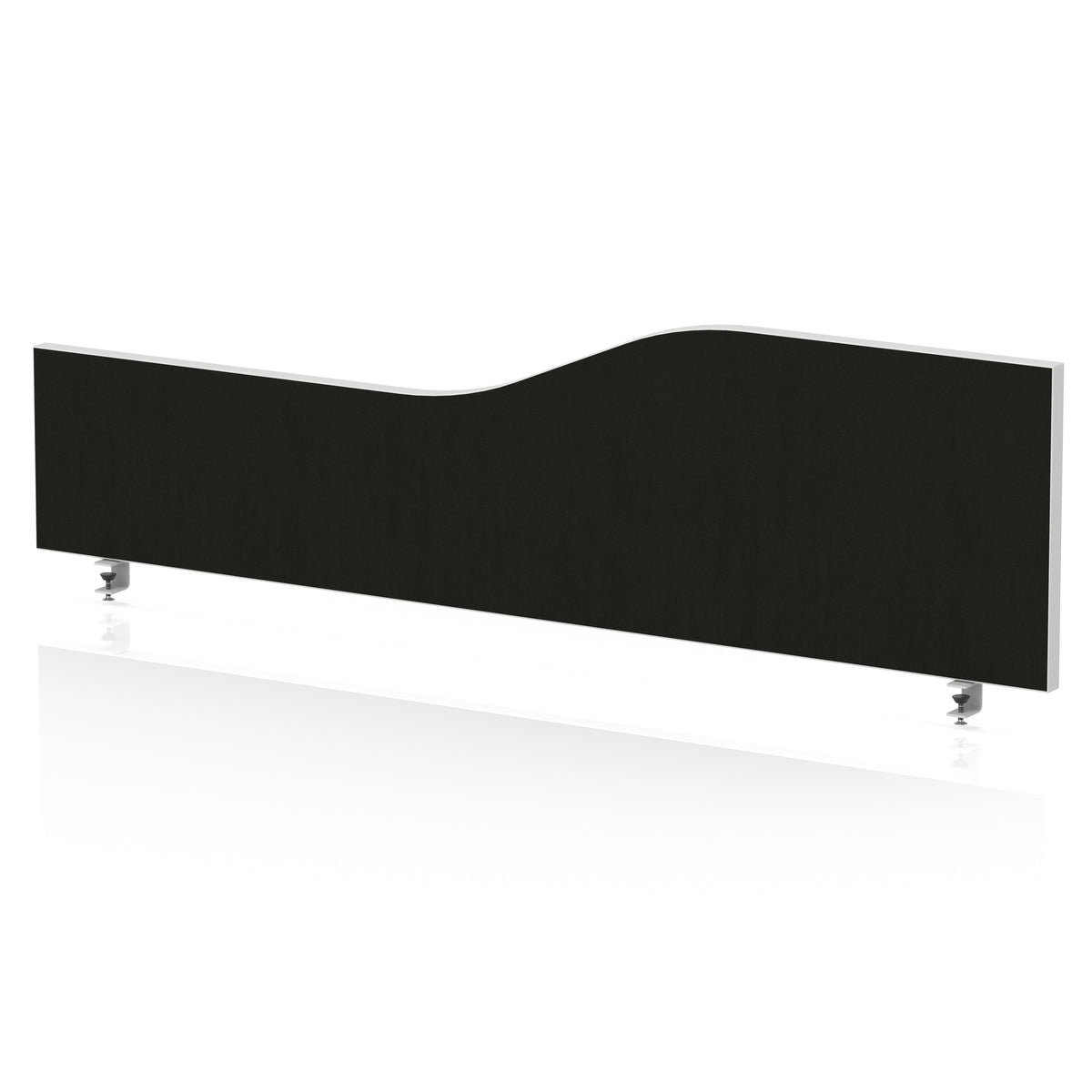 Wave Desktop Privacy Screen – 450mm High Black 1400 - Industrious Decor