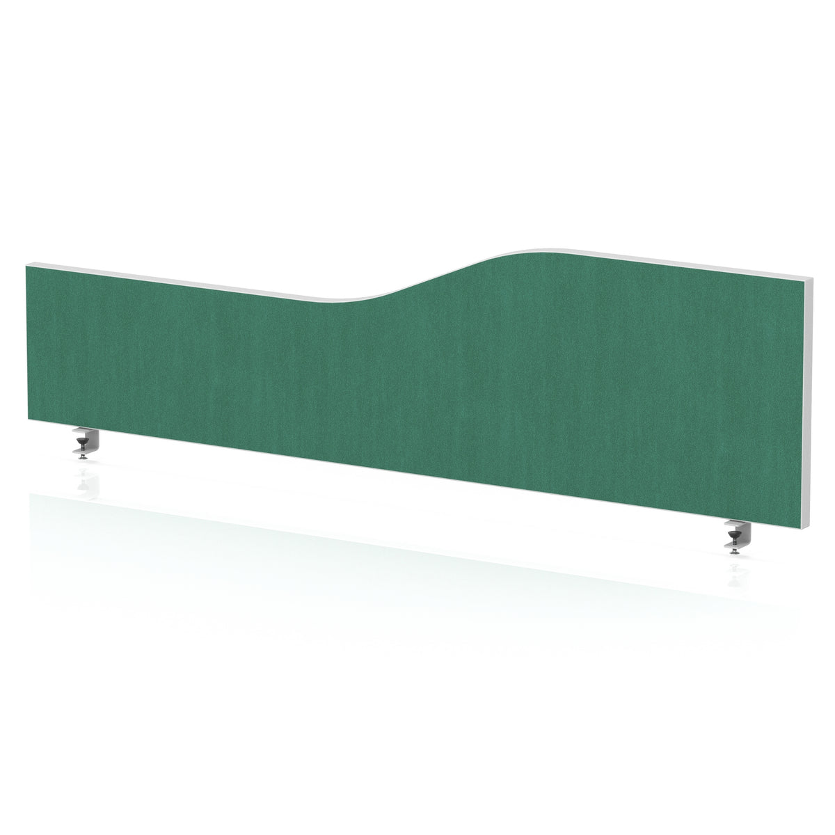 Wave Desktop Privacy Screen – 450mm High Palm Green 1400 - Industrious Decor