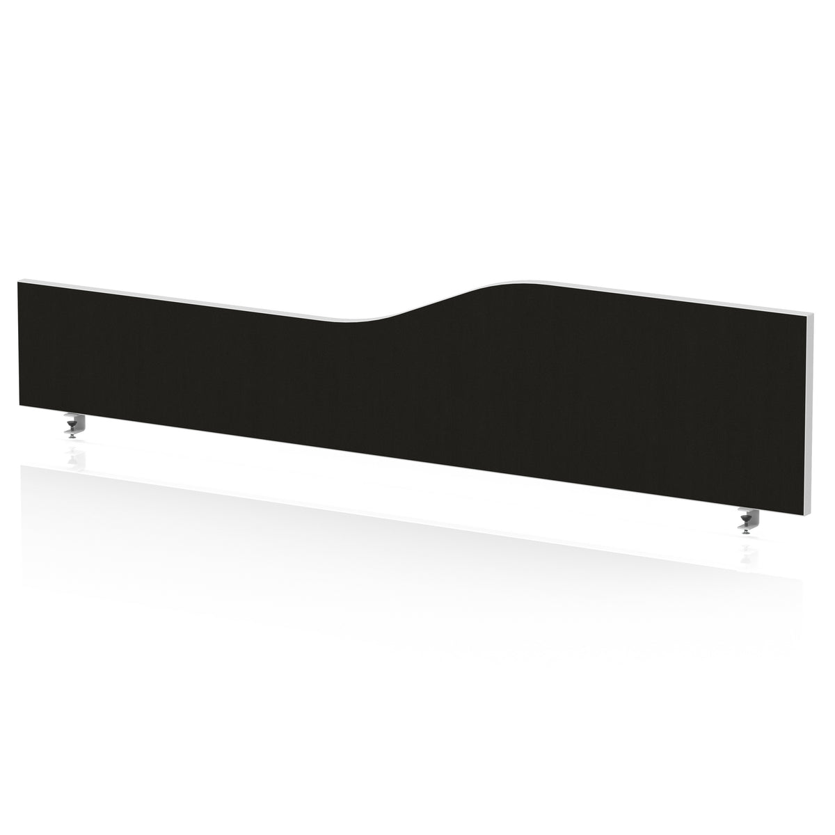Wave Desktop Privacy Screen – 450mm High Black 1800 - Industrious Decor
