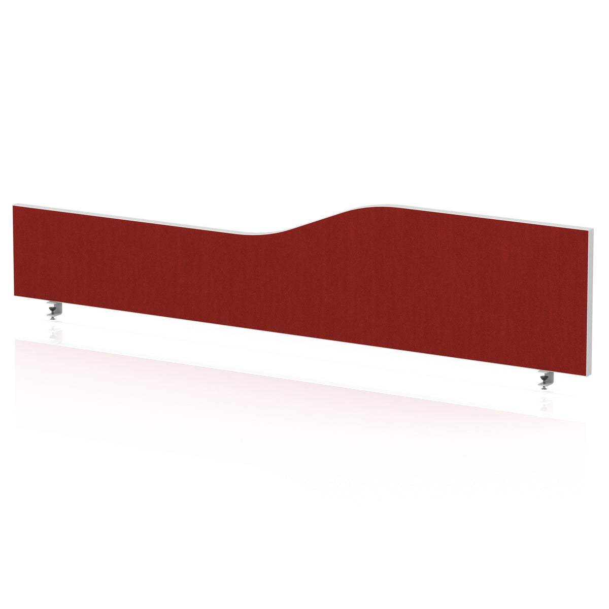 Wave Desktop Privacy Screen – 450mm High Burgundy 1800 - Industrious Decor