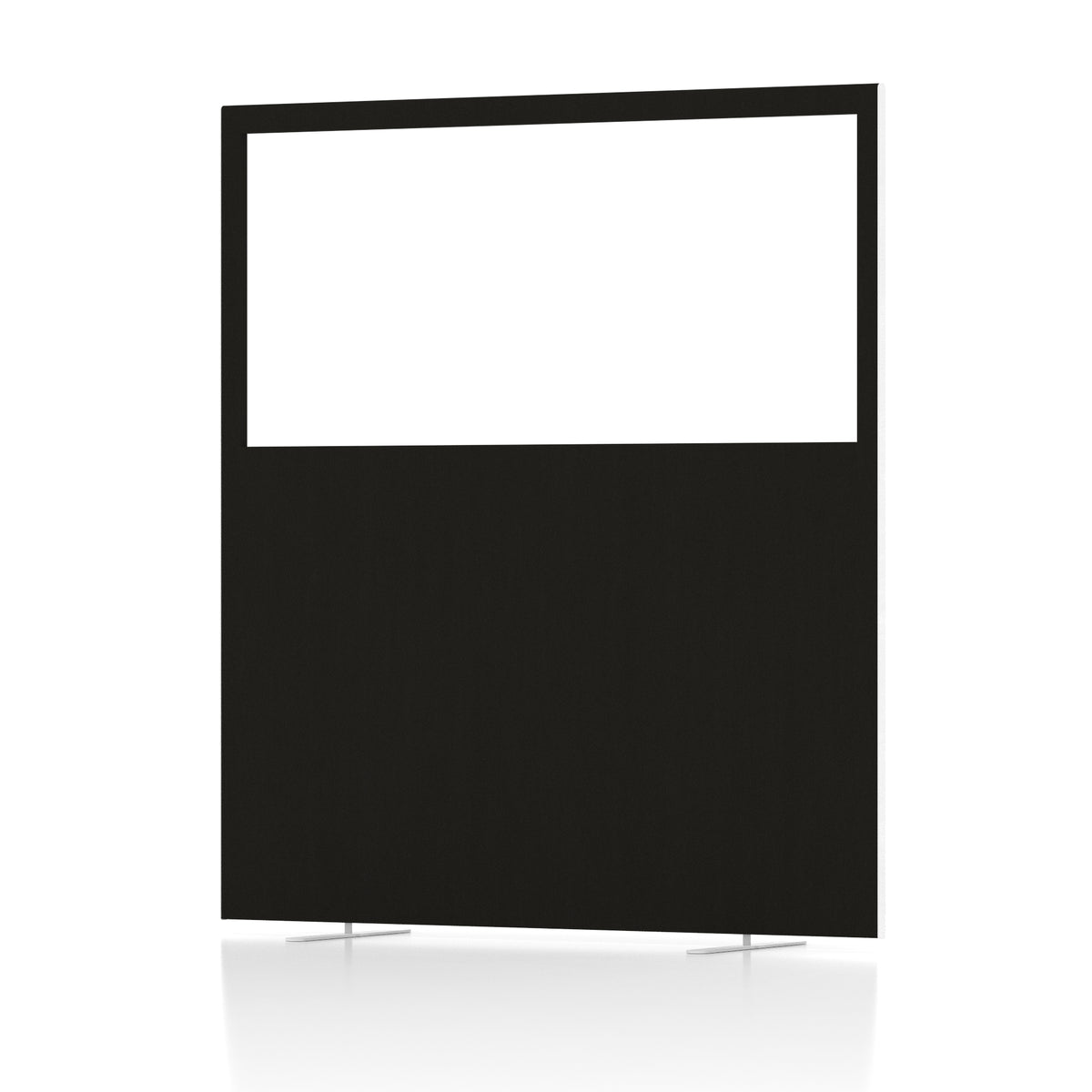Contour Half-Vision Floor Screen – 1800mm High Black 1600 - Industrious Decor