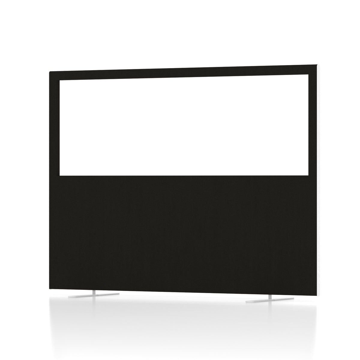 Contour Half-Vision Floor Screen – 1200mm High Black 1600 - Industrious Decor