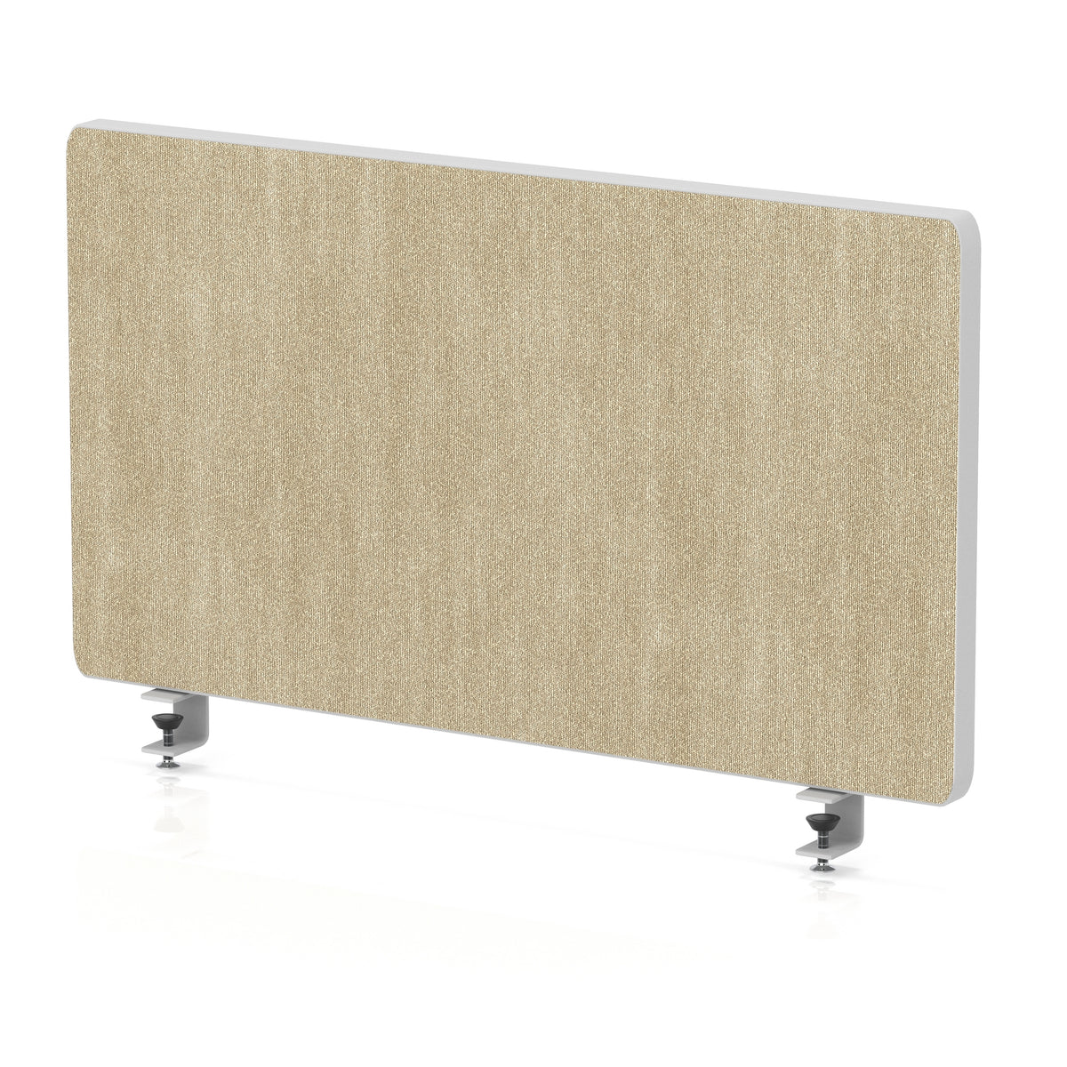 Contour Rounded Desk Privacy Screen – 400mm High Beige 600 - Industrious Decor