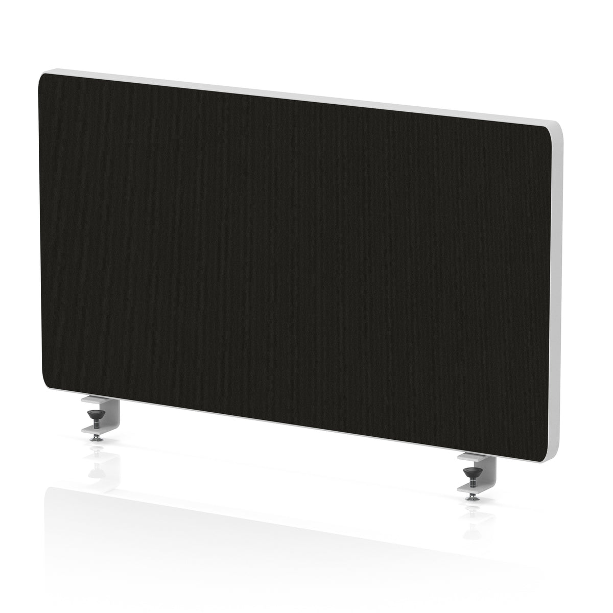 Contour Rounded Desk Privacy Screen – 400mm High Black 600 - Industrious Decor