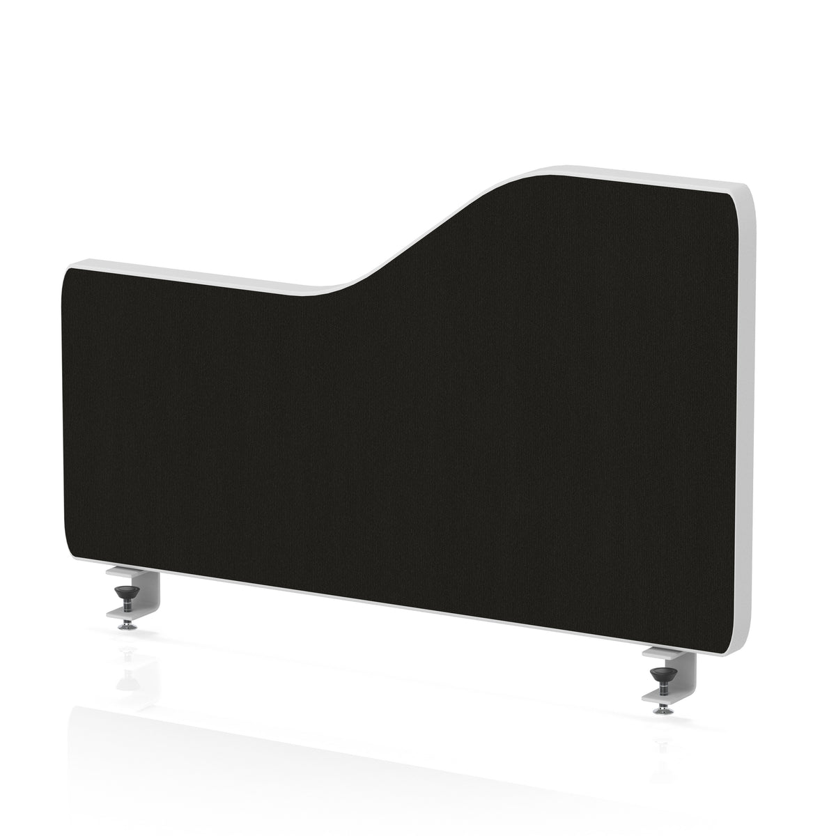 Impulse Plus Wave Screen With Rounded Corners - 400mm High Black 600 - Industrious Decor