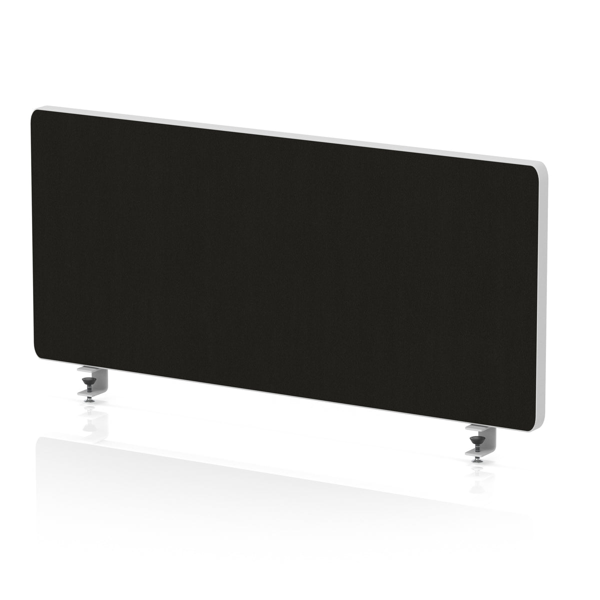 Contour Rounded Desk Privacy Screen – 400mm High Black 800 - Industrious Decor