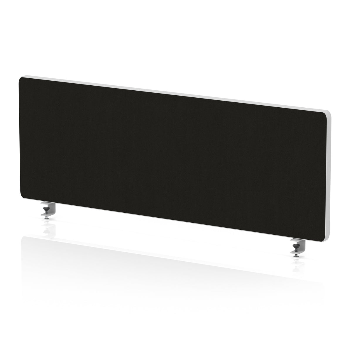 Contour Rounded Desk Privacy Screen – 400mm High Black 1000 - Industrious Decor