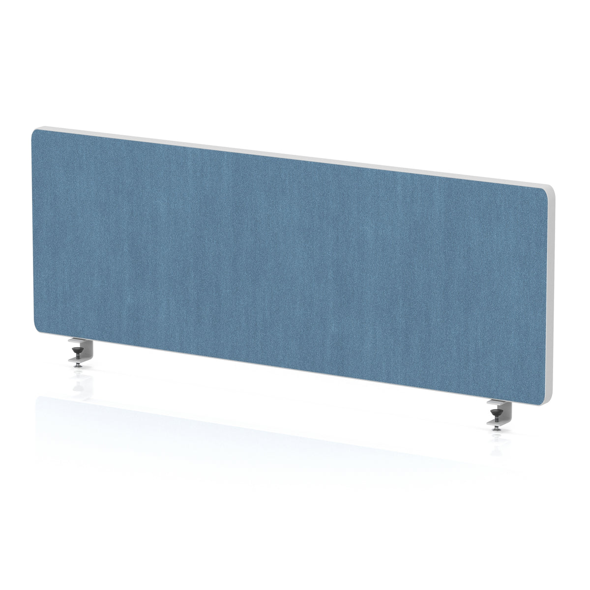 Contour Rounded Desk Privacy Screen – 400mm High Sky Blue 1000 - Industrious Decor