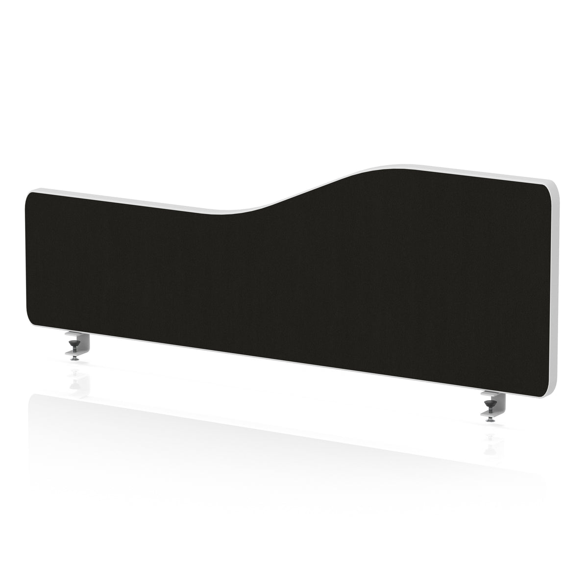 Impulse Plus Wave Screen With Rounded Corners - 400mm High Black 1000 - Industrious Decor