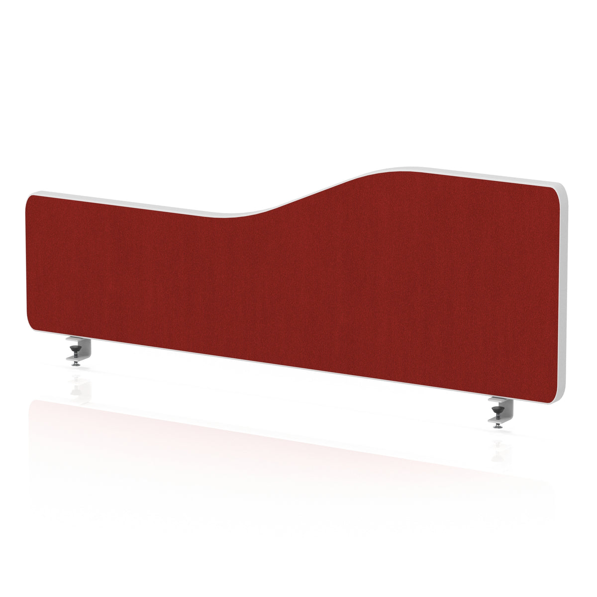Impulse Plus Wave Screen With Rounded Corners - 400mm High Burgundy 1000 - Industrious Decor