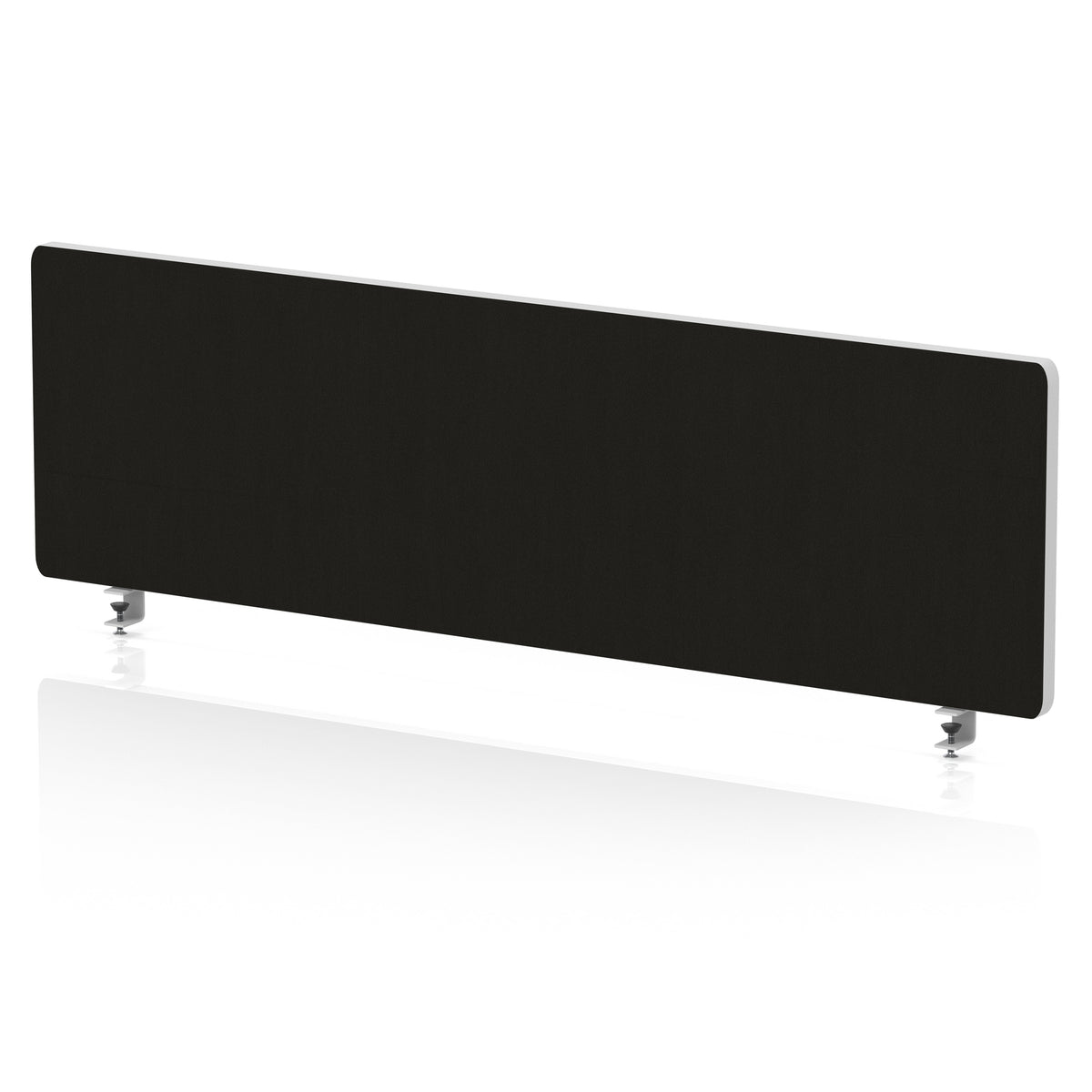Contour Rounded Desk Privacy Screen – 400mm High Black 1200 - Industrious Decor
