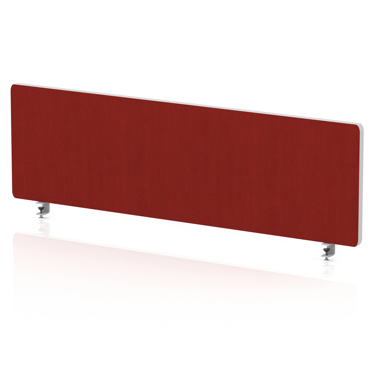 Contour Rounded Desk Privacy Screen – 400mm High Burgundy 1200 - Industrious Decor