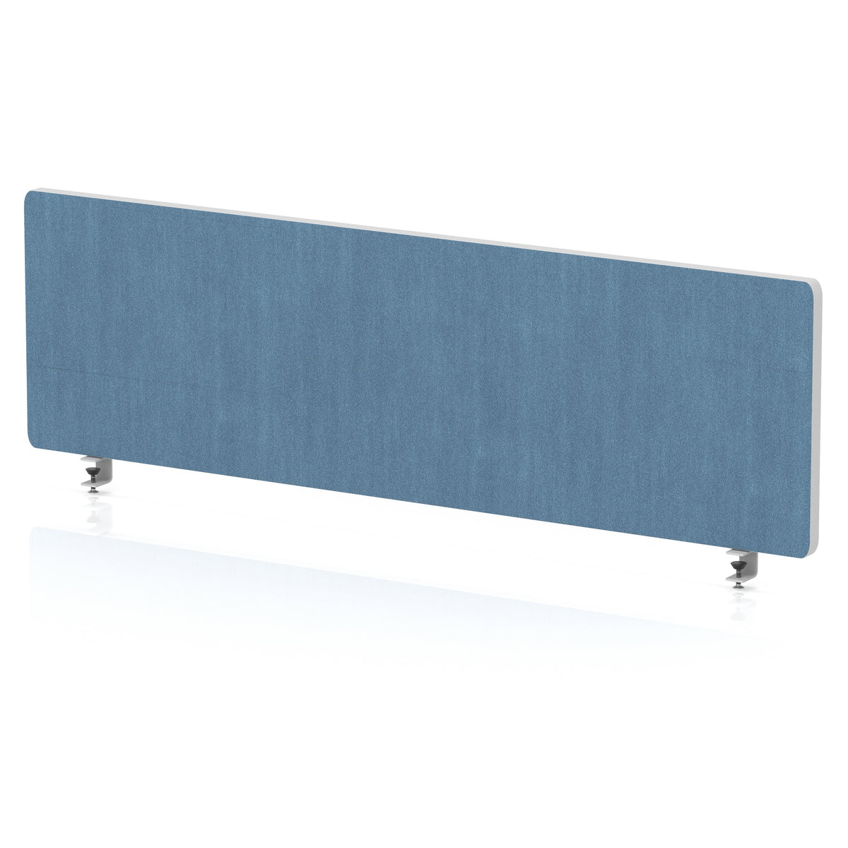 Contour Rounded Desk Privacy Screen – 400mm High Sky Blue 1200 - Industrious Decor