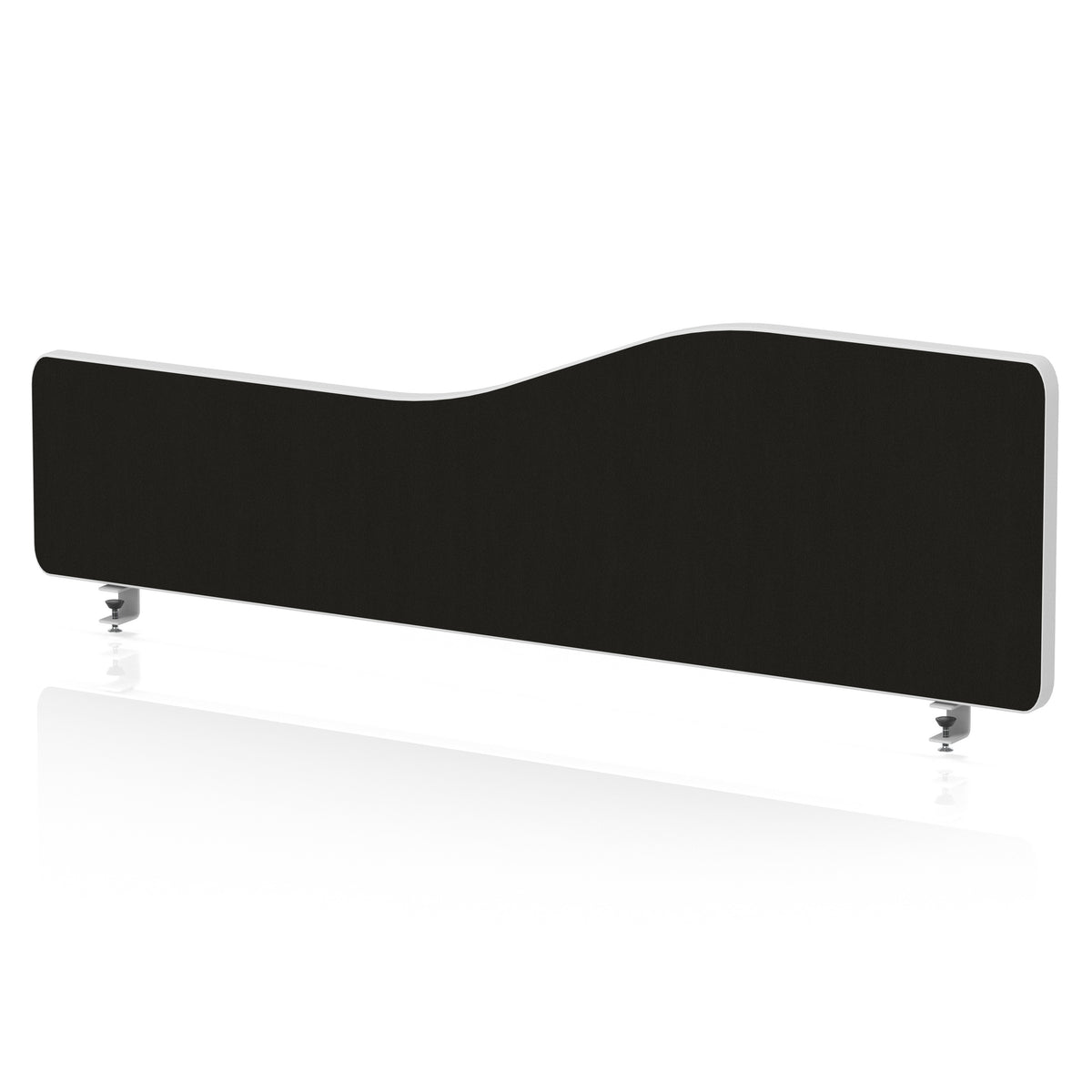 Impulse Plus Wave Screen With Rounded Corners - 400mm High Black 1200 - Industrious Decor