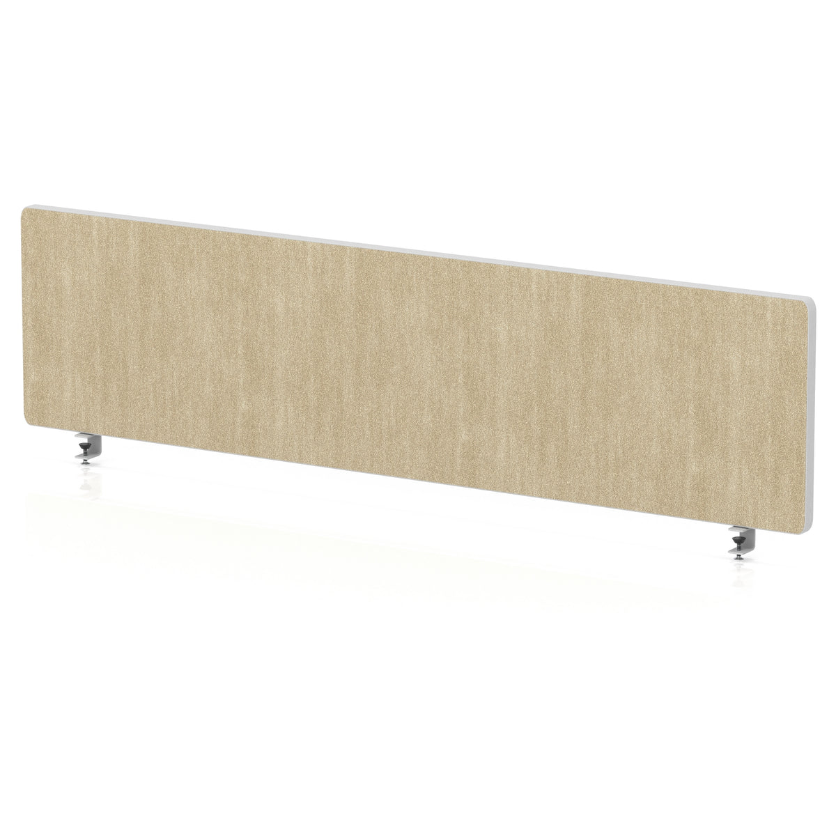 Contour Rounded Desk Privacy Screen – 400mm High Beige 1400 - Industrious Decor