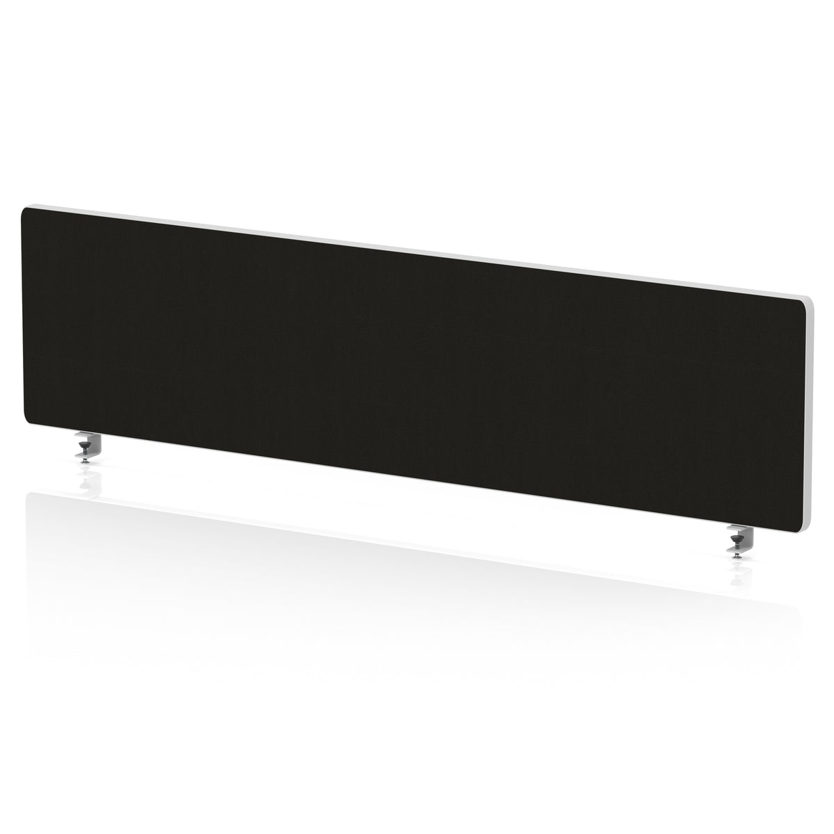 Contour Rounded Desk Privacy Screen – 400mm High Black 1400 - Industrious Decor