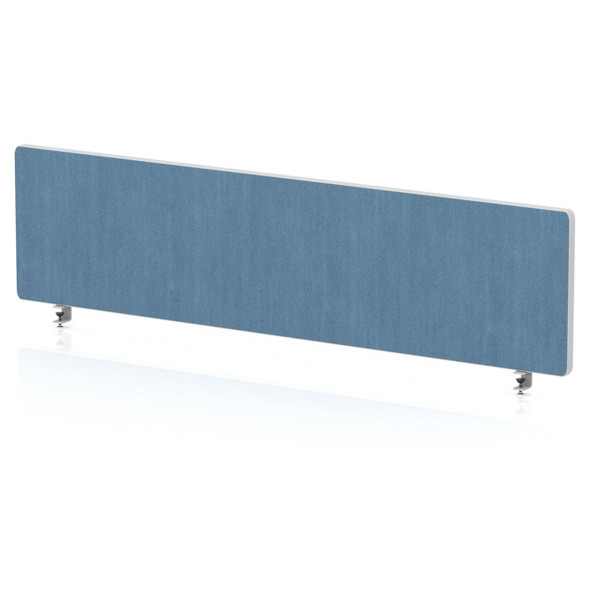 Contour Rounded Desk Privacy Screen – 400mm High Sky Blue 1400 - Industrious Decor