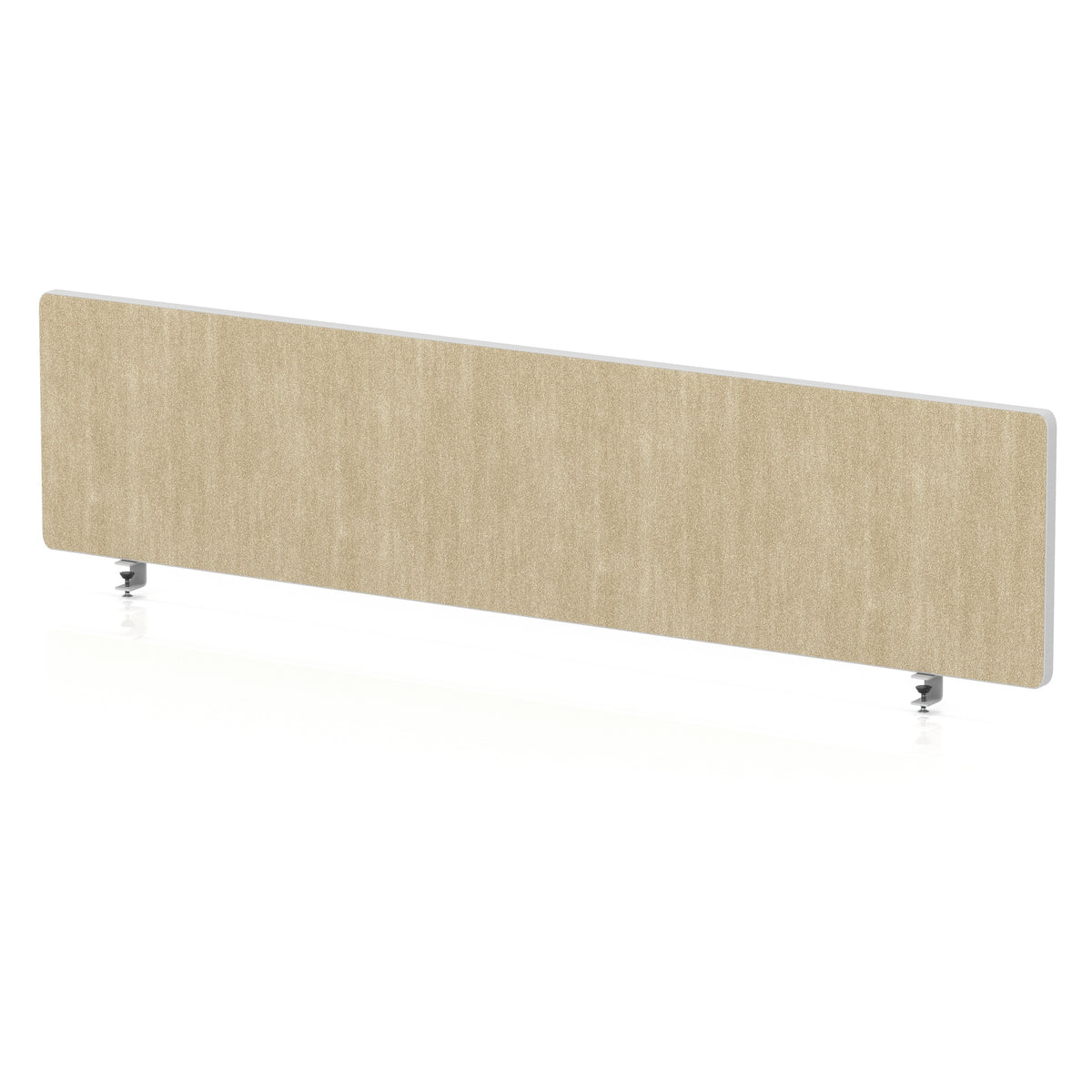 Contour Rounded Desk Privacy Screen – 400mm High Beige 1500 - Industrious Decor