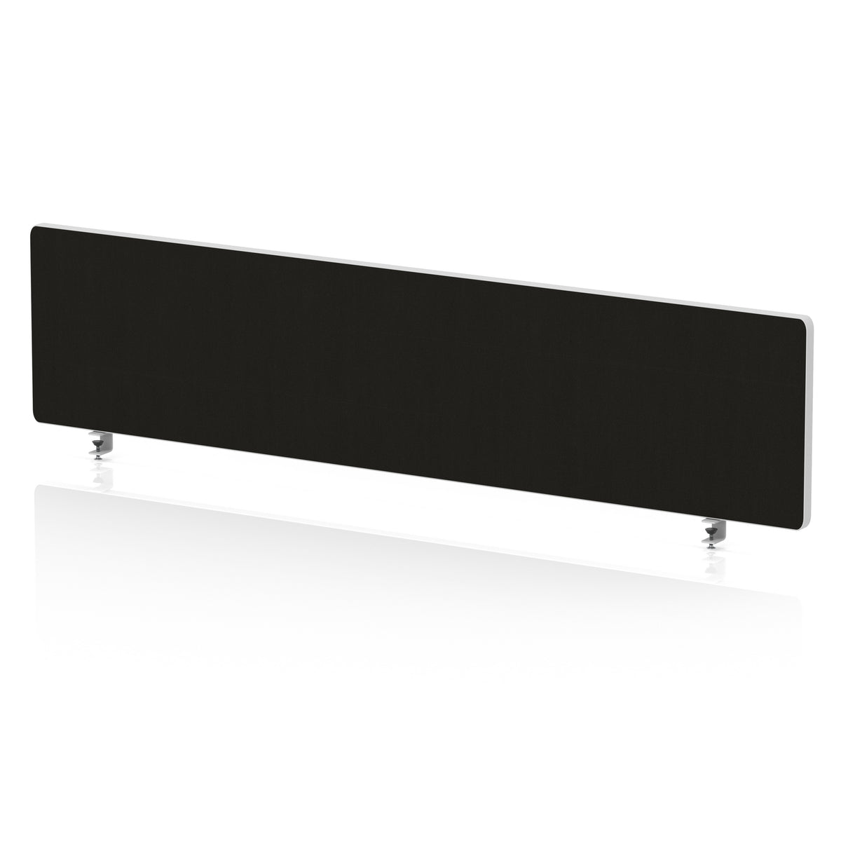 Contour Rounded Desk Privacy Screen – 400mm High Black 1500 - Industrious Decor