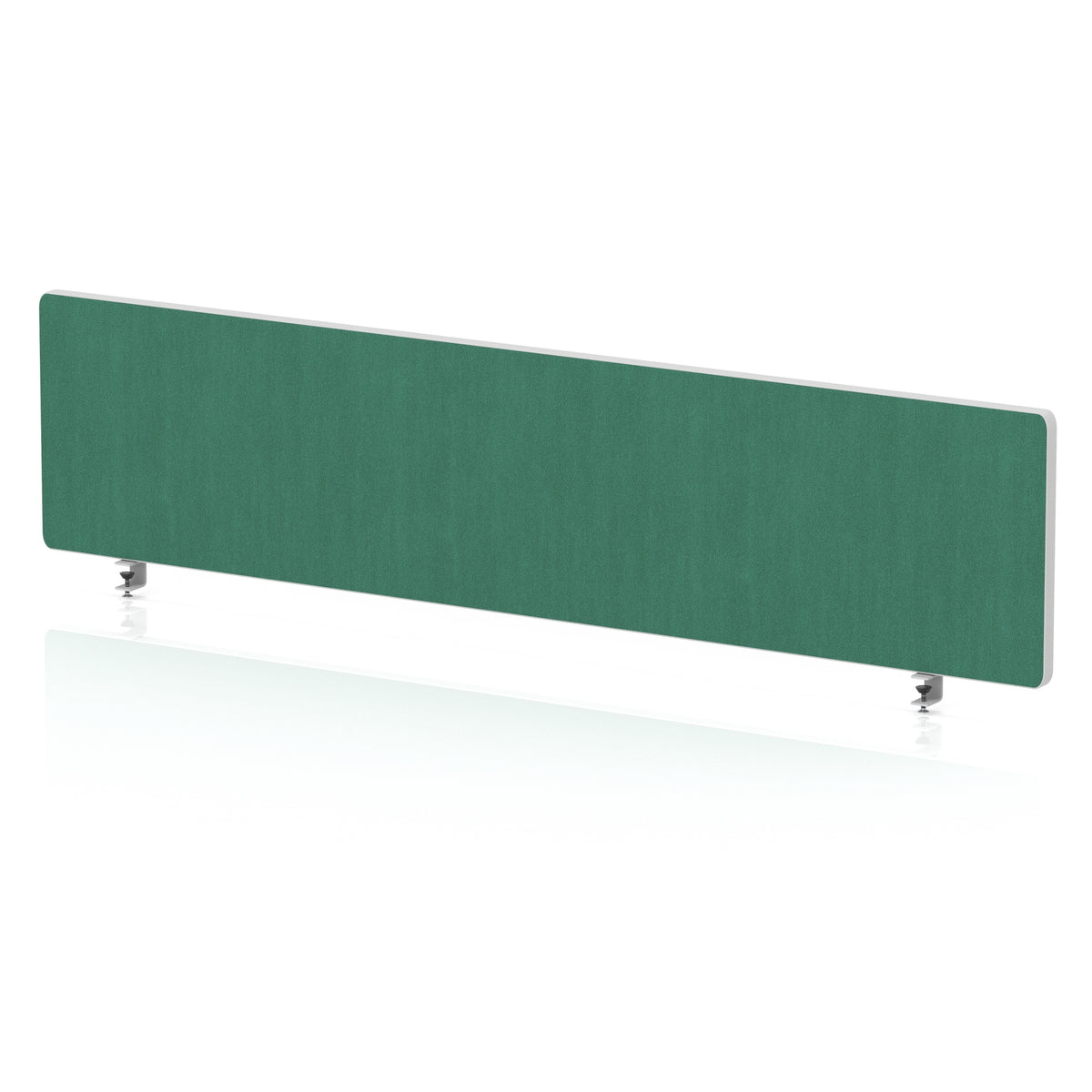 Contour Rounded Desk Privacy Screen – 400mm High Palm Green 1500 - Industrious Decor