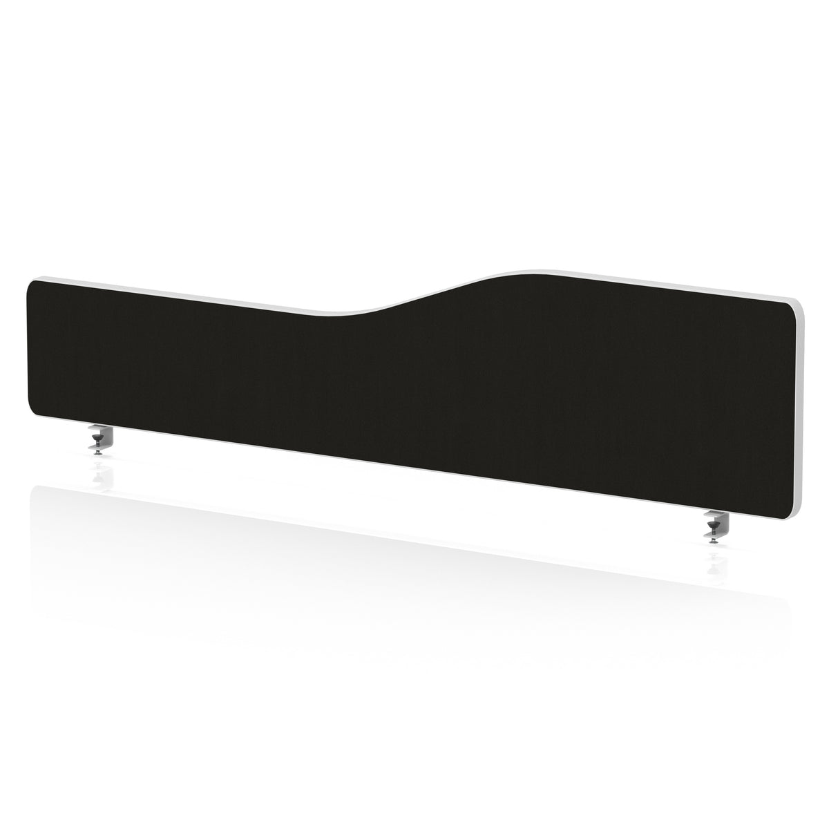 Impulse Plus Wave Screen With Rounded Corners - 400mm High Black 1500 - Industrious Decor