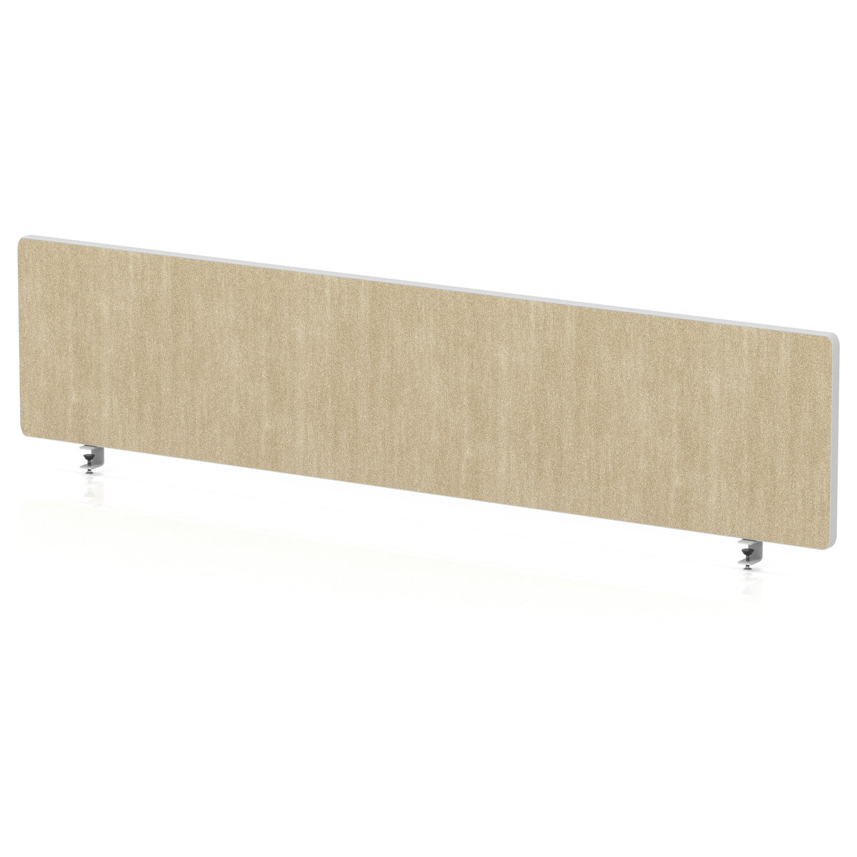 Contour Rounded Desk Privacy Screen – 400mm High Beige 1600 - Industrious Decor