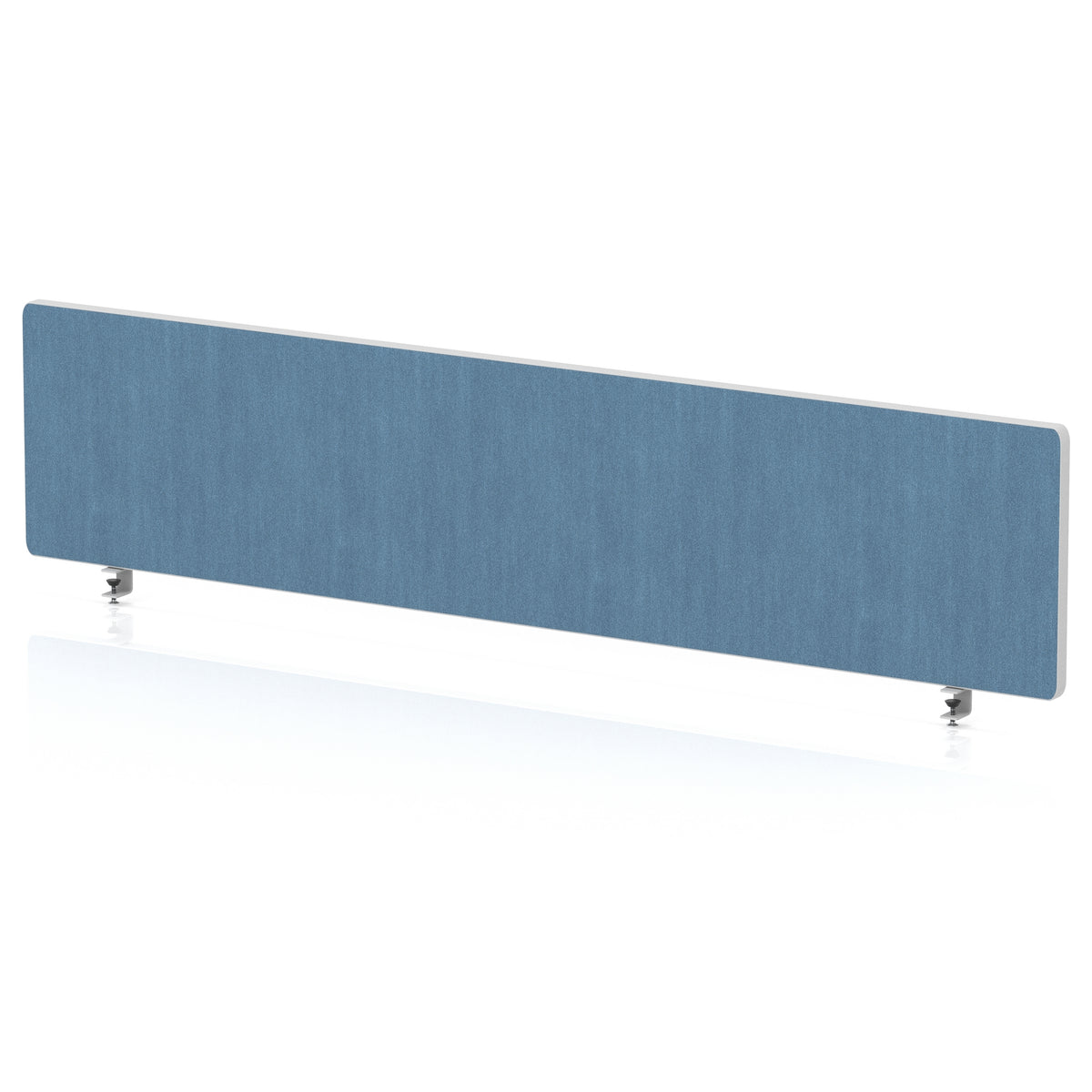 Contour Rounded Desk Privacy Screen – 400mm High Sky Blue 1600 - Industrious Decor