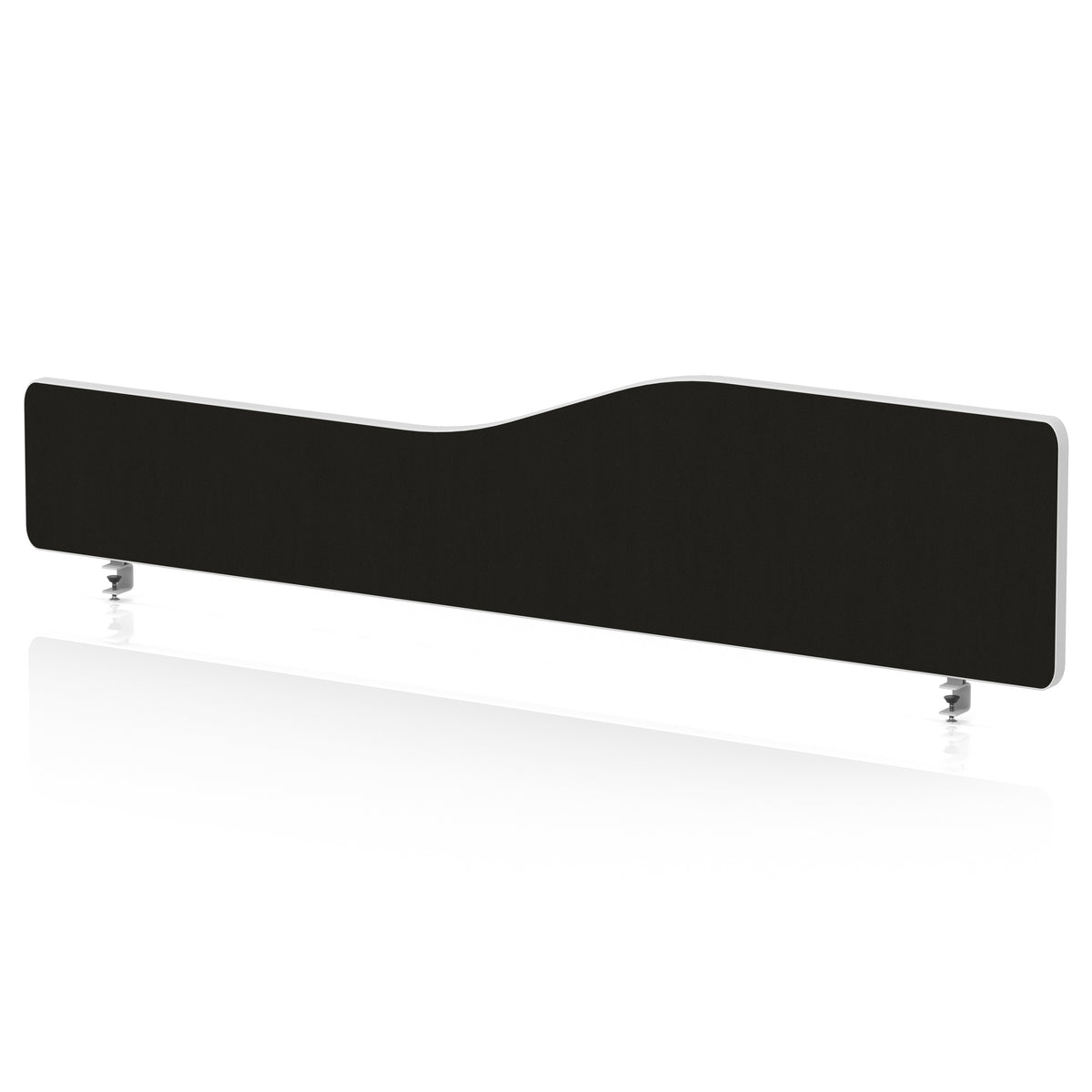 Impulse Plus Wave Screen With Rounded Corners - 400mm High Black 1600 - Industrious Decor