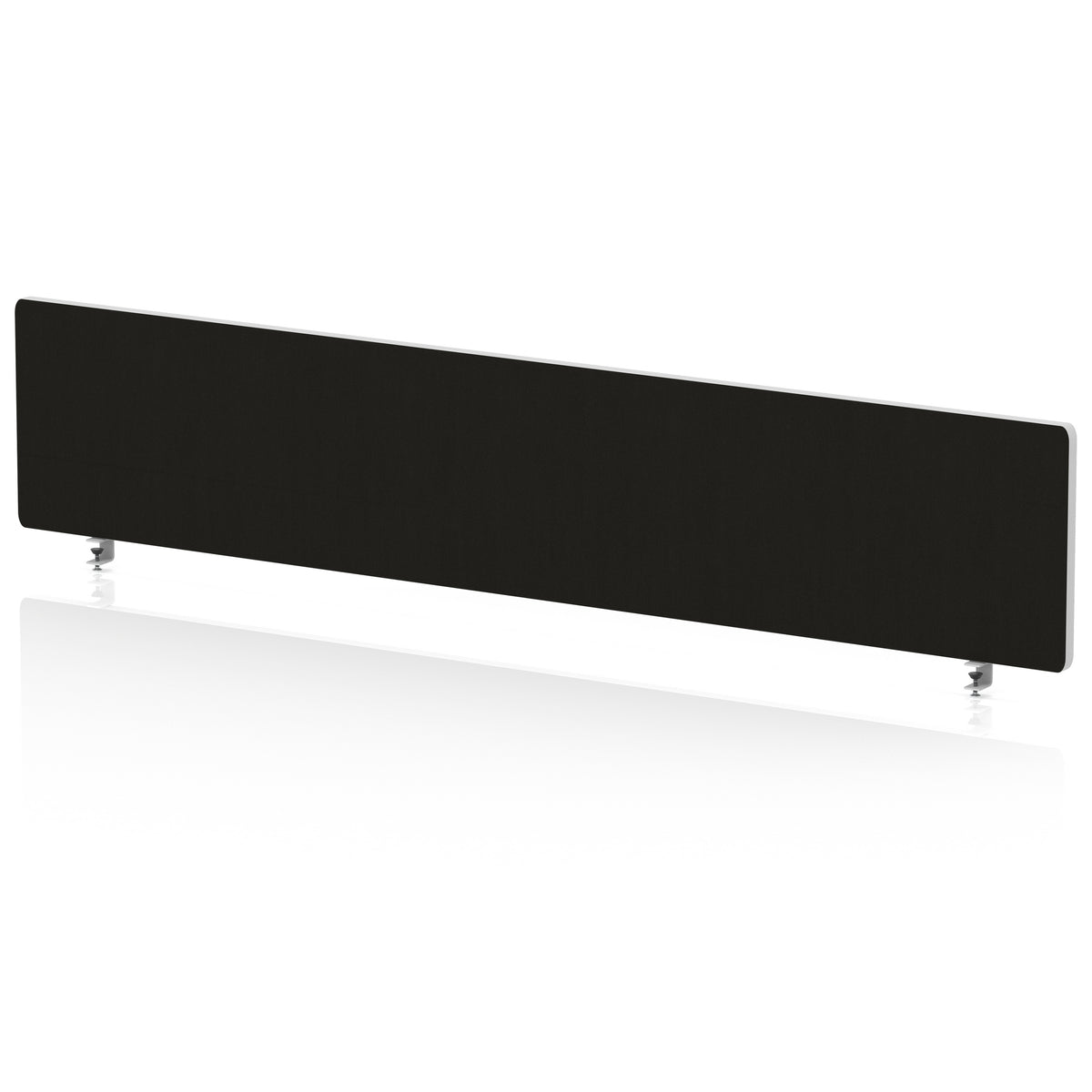 Contour Rounded Desk Privacy Screen – 400mm High Black 1800 - Industrious Decor