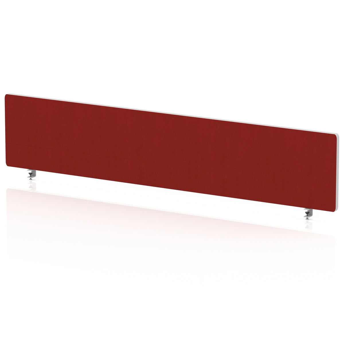 Contour Rounded Desk Privacy Screen – 400mm High Burgundy 1800 - Industrious Decor