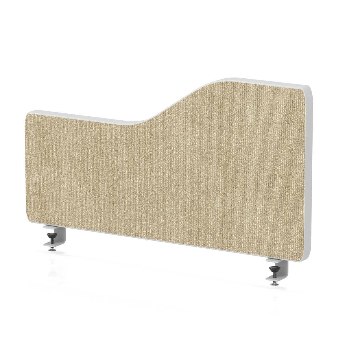 Wave Desktop Privacy Screen with Clamps – 300mm High Beige 600 - Industrious Decor