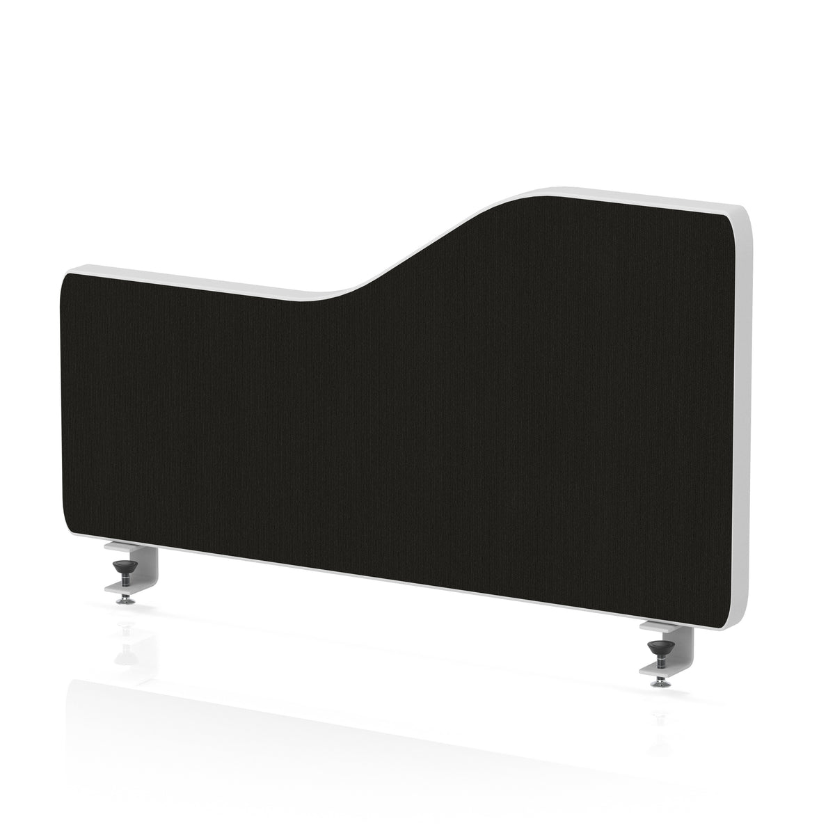 Wave Desktop Privacy Screen with Clamps – 300mm High Black 600 - Industrious Decor