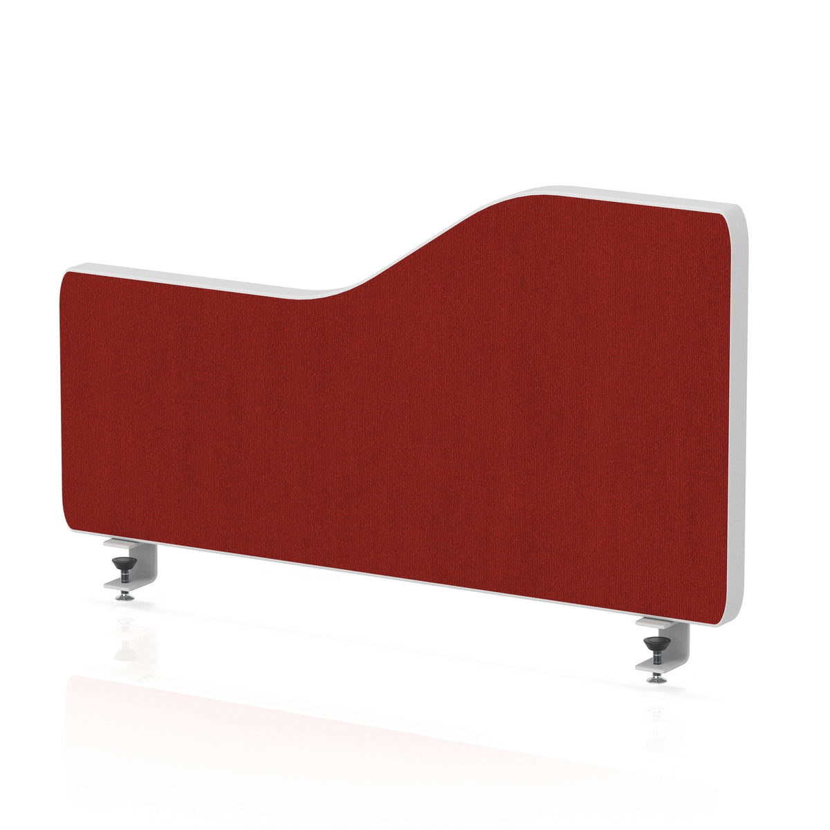Wave Desktop Privacy Screen with Clamps – 300mm High Burgundy 600 - Industrious Decor