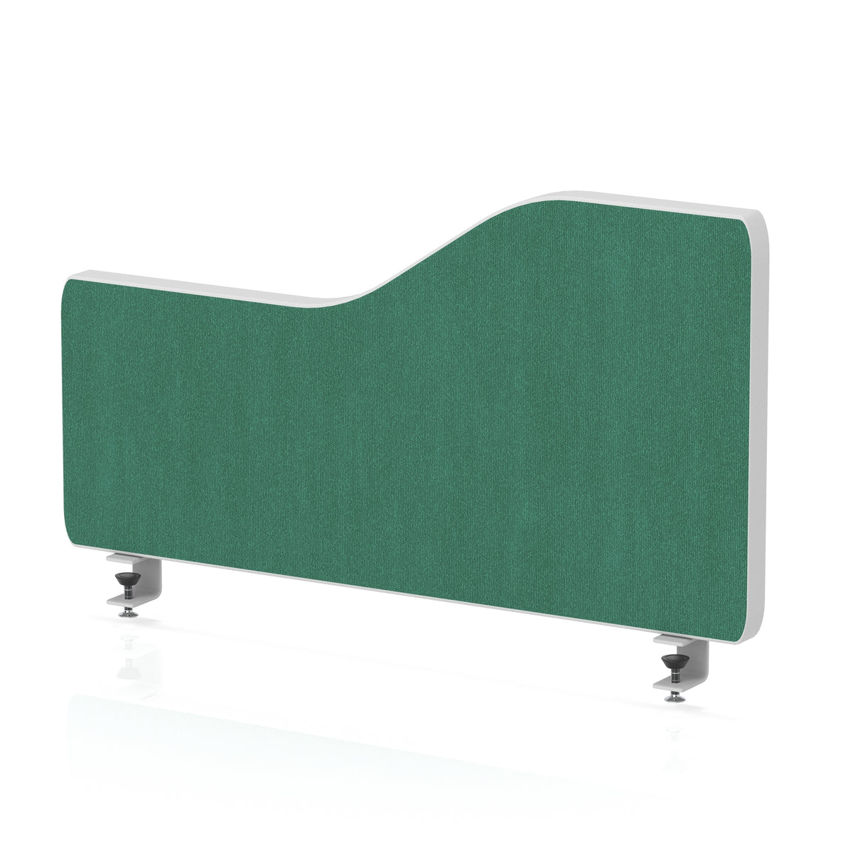 Wave Desktop Privacy Screen with Clamps – 300mm High Palm Green 600 - Industrious Decor
