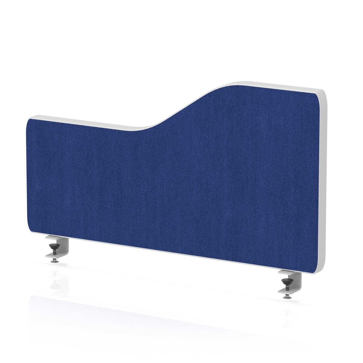 Wave Desktop Privacy Screen with Clamps – 300mm High Powder Blue 600 - Industrious Decor
