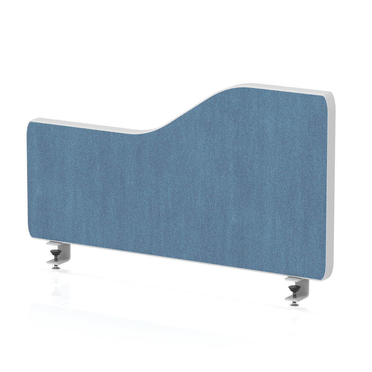 Wave Desktop Privacy Screen with Clamps – 300mm High Sky Blue 600 - Industrious Decor