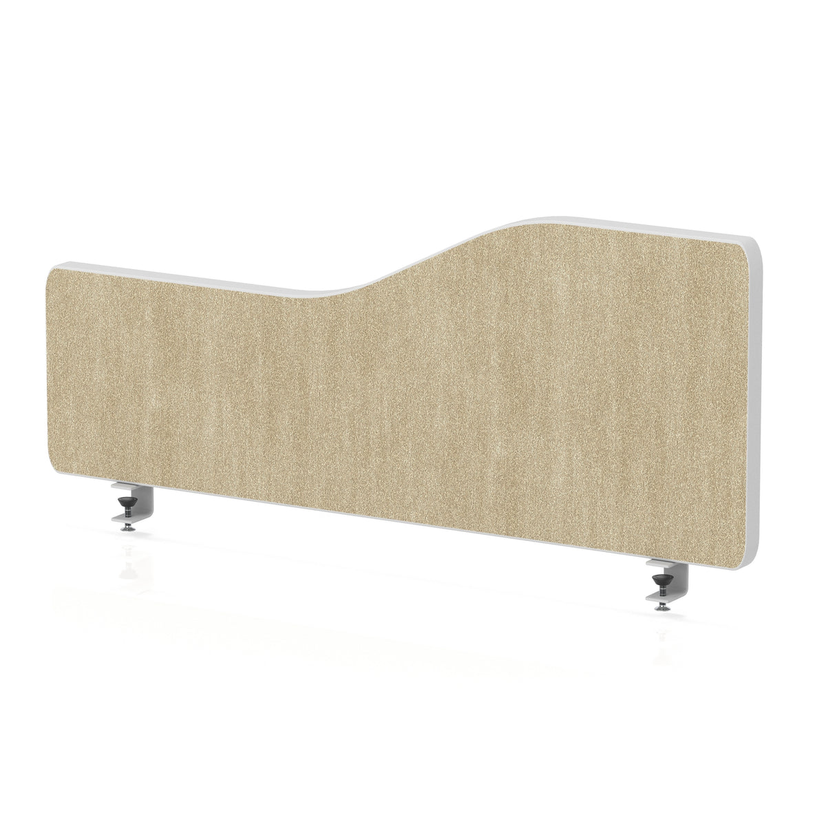 Wave Desktop Privacy Screen with Clamps – 300mm High Beige 800 - Industrious Decor