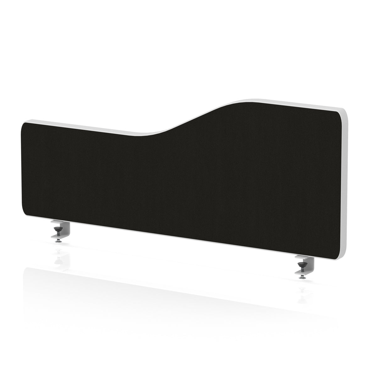Wave Desktop Privacy Screen with Clamps – 300mm High Black 800 - Industrious Decor