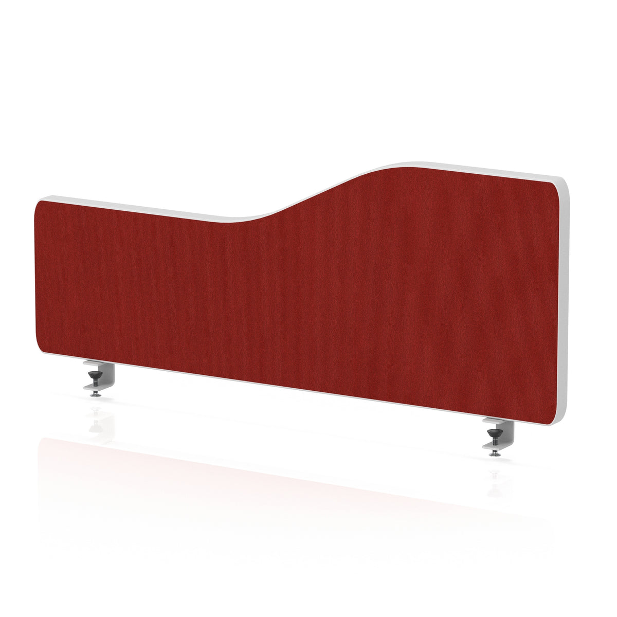 Wave Desktop Privacy Screen with Clamps – 300mm High Burgundy 800 - Industrious Decor