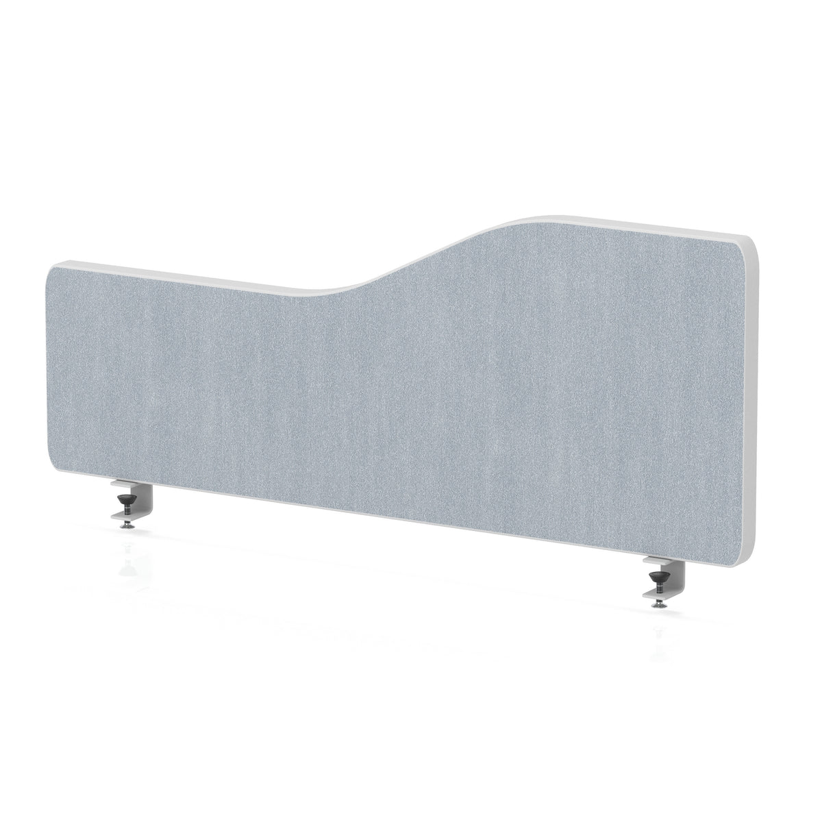 Wave Desktop Privacy Screen with Clamps – 300mm High Light Grey 800 - Industrious Decor