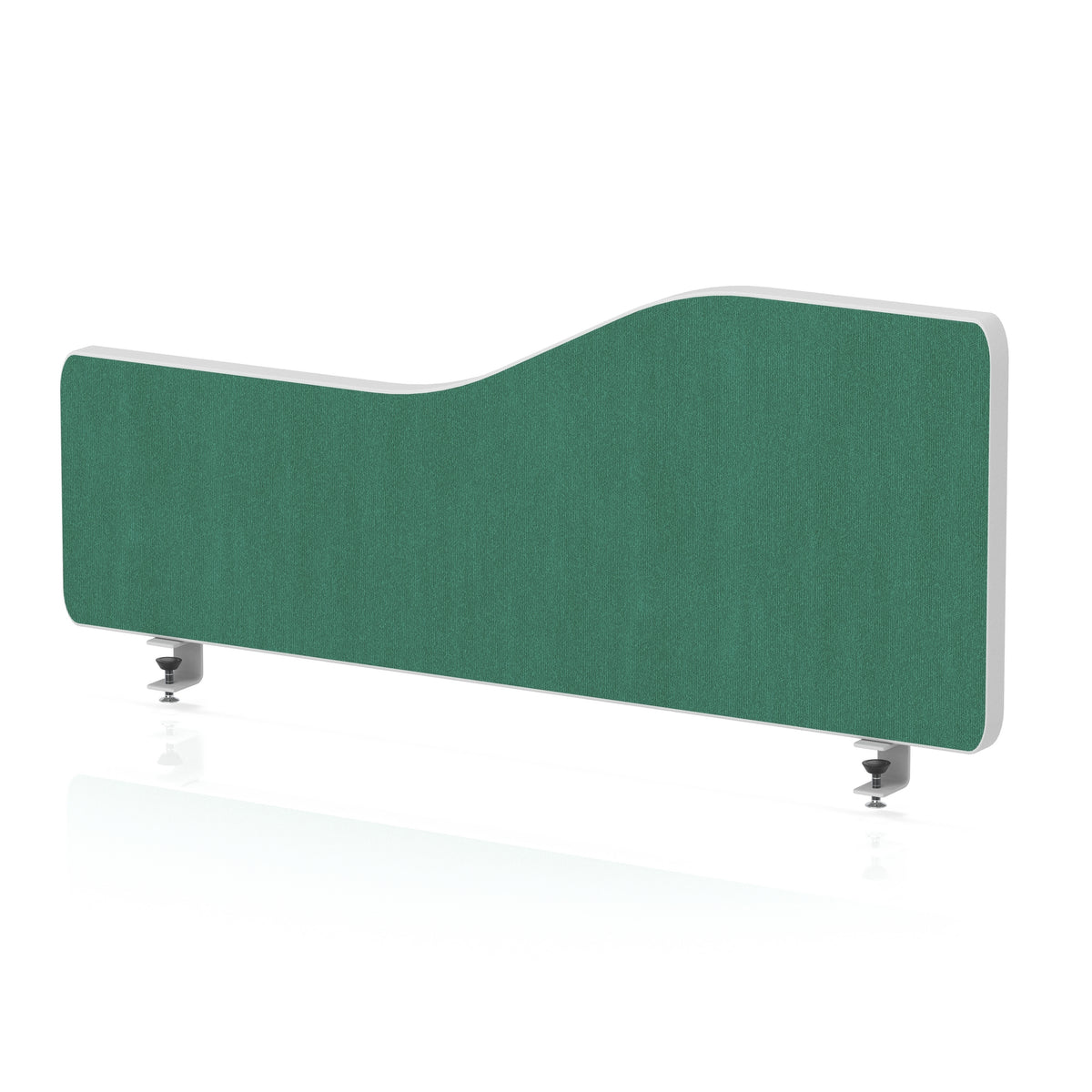 Wave Desktop Privacy Screen with Clamps – 300mm High Palm Green 800 - Industrious Decor