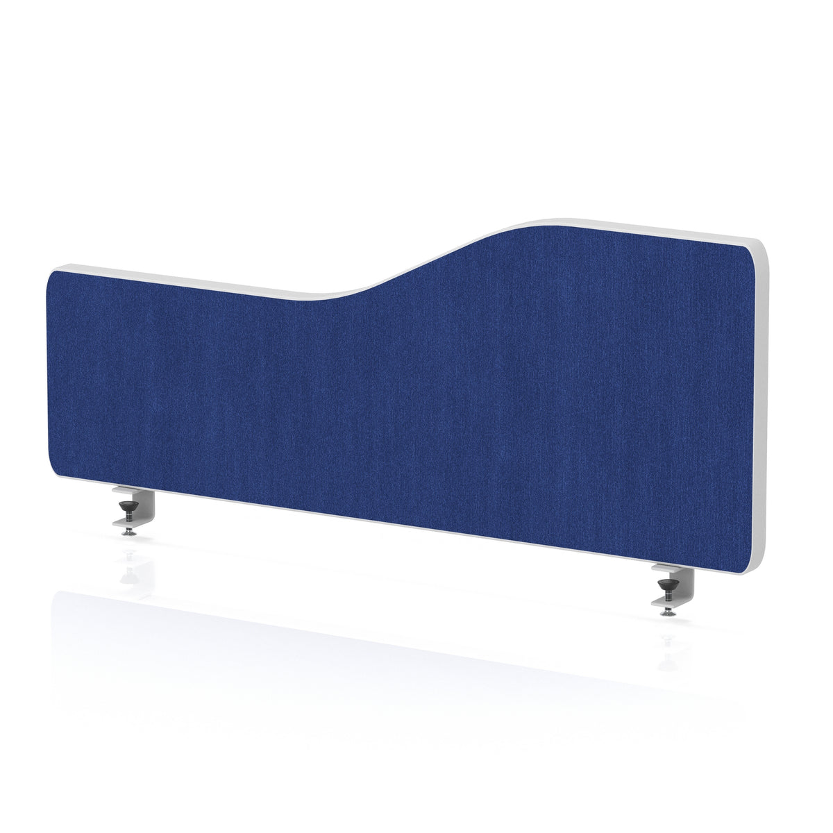 Wave Desktop Privacy Screen with Clamps – 300mm High Powder Blue 800 - Industrious Decor