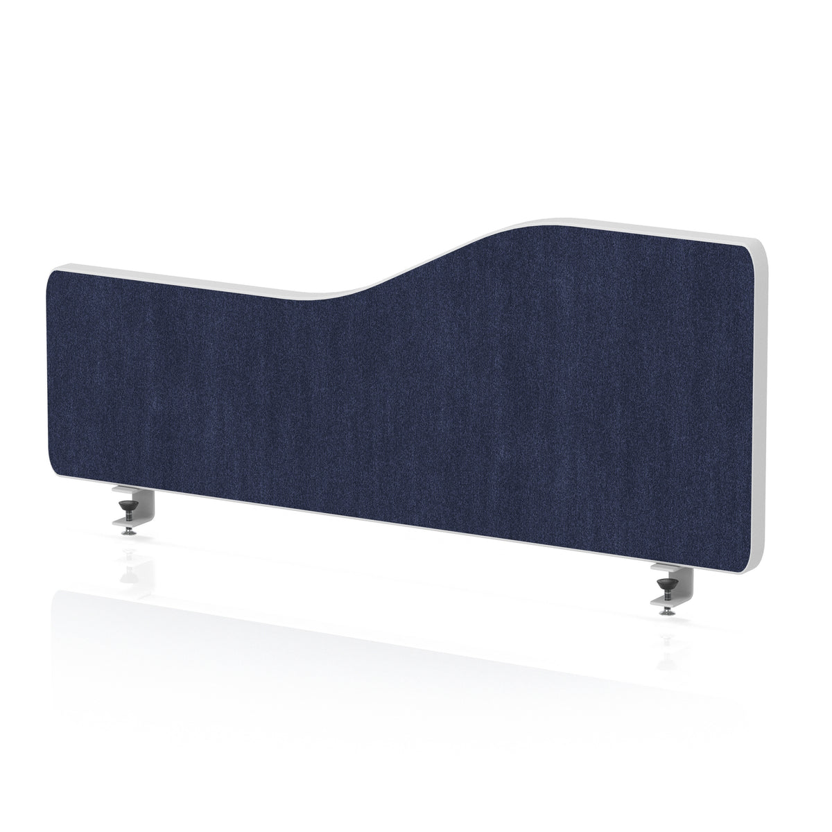 Wave Desktop Privacy Screen with Clamps – 300mm High Royal Blue 800 - Industrious Decor