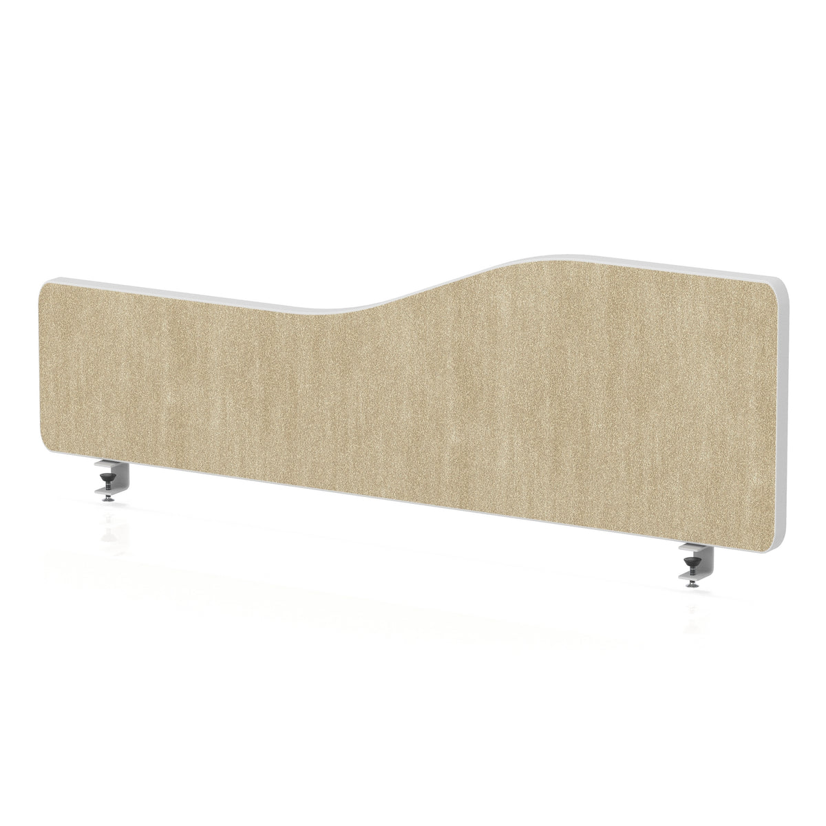 Wave Desktop Privacy Screen with Clamps – 300mm High Beige 1000 - Industrious Decor