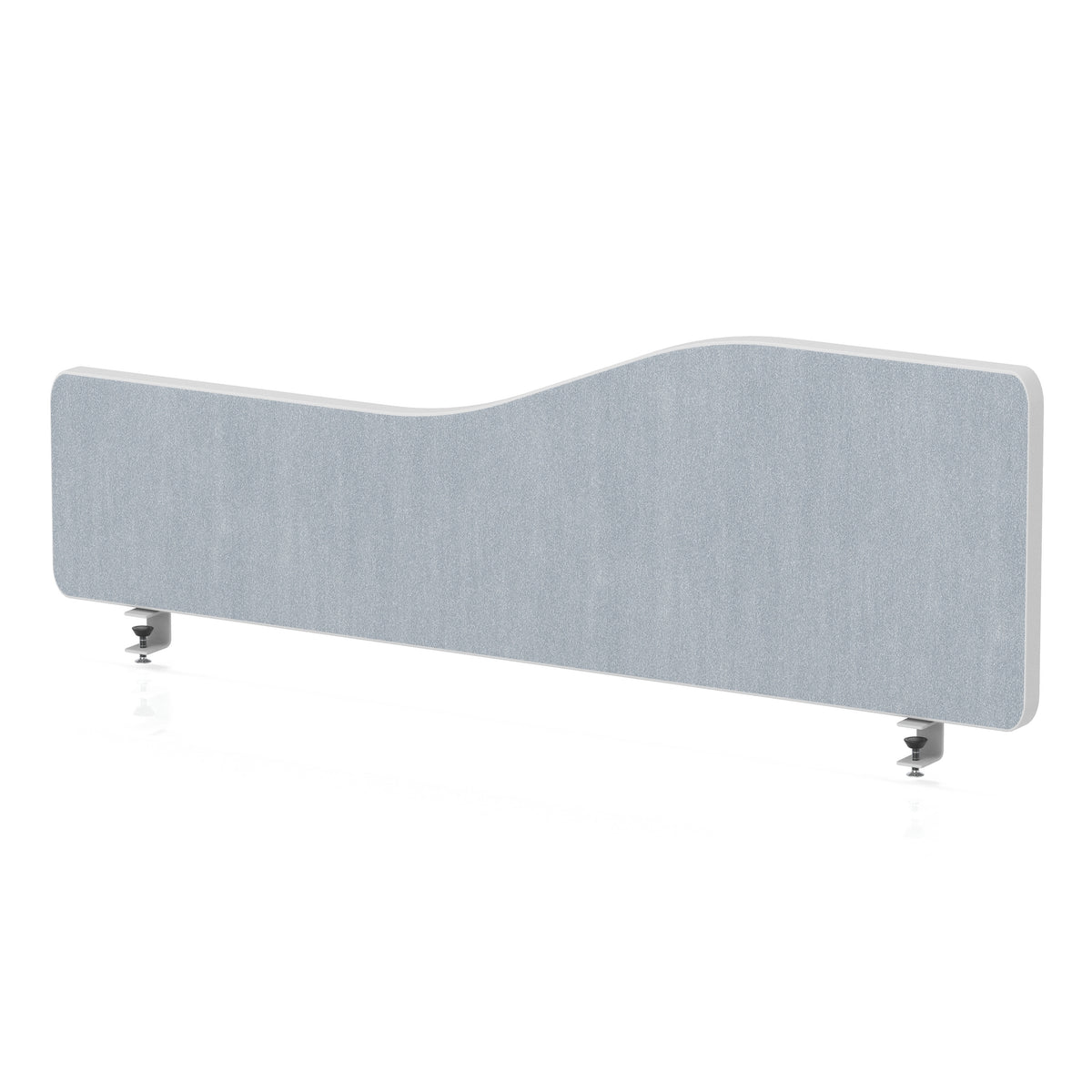 Wave Desktop Privacy Screen with Clamps – 300mm High Light Grey 1000 - Industrious Decor