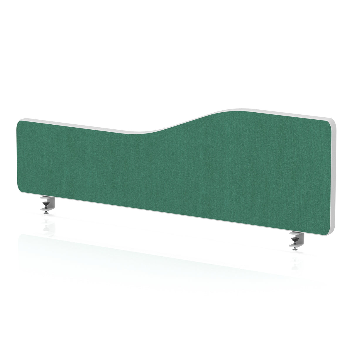 Wave Desktop Privacy Screen with Clamps – 300mm High Palm Green 1000 - Industrious Decor