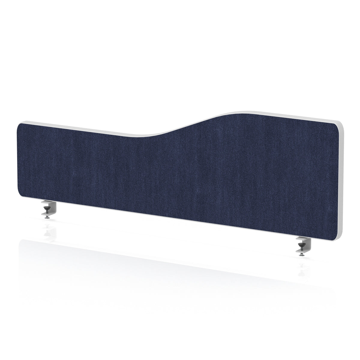 Wave Desktop Privacy Screen with Clamps – 300mm High Royal Blue 1000 - Industrious Decor